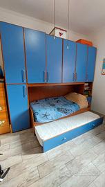 Armadio cameretta a ponte con doppio letto