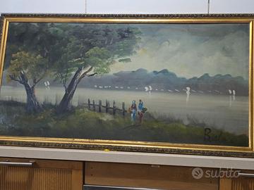 Quadro Paesaggistico vintage su tela firmato
