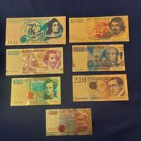 LIRE 7 PEZZI IN LAMINA D'ORO COLORATA