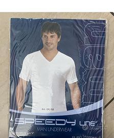 T-shirt uomo scollo V bianca 100% cotone