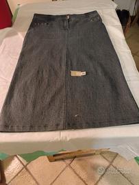 Gonna jeans donna blu tg 46 XL comoda