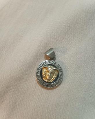 Pendente argento con testa di Medusa stile versace