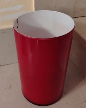 Vaso rosso in vetro cilindrico 