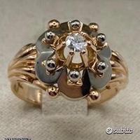 ANELLO VINTAGE ORO 18kt. CON DIAMANTE NATURALE