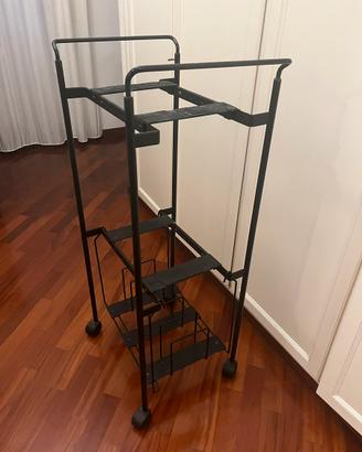 Mobiletto in ferro porta tv con portavinili