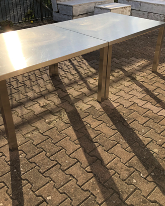 Set tavoli acciaio inox per esterni/interni