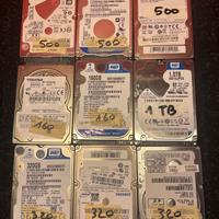 STOCK 9 Hard disk interni da 2,5"" varie capacità
