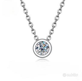 Collana punto luce diamante Moissanite 0.3 carati