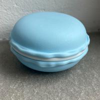 Porta gioielli macaron azzurro e bianco 10 cm