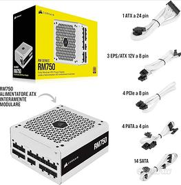 Alimentatore Corsair  RM750 White - 80 PLIS GOLD M