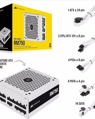 Alimentatore Corsair  RM750 White - 80 PLIS GOLD M