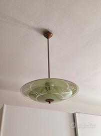 Lampadario vintage in vetro 