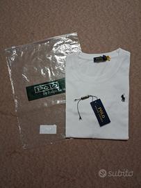 t-shirt polo ralph lauren bianca logo nero