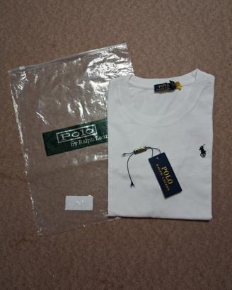 t-shirt polo ralph lauren bianca logo nero