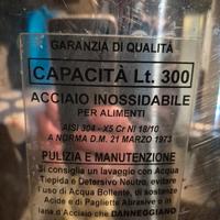 botte in acciaio per il vino 350 litri