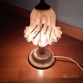 Lampada abat jour beige sabbia vetro