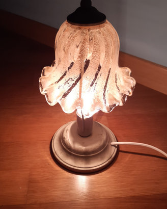 Lampada abat jour beige sabbia vetro