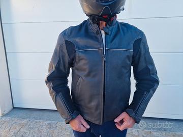 Giacca da moto invernale in cuoio 2XL nera 