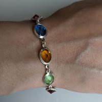Bracciale argento 925 e cristalli colorati