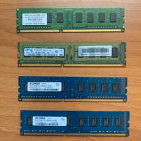 Lotto 4 RAM DDR3 2GB 1333MHz Desktop - Totale 8GB