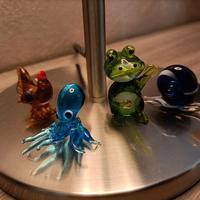 Lotto animaletti+caramelle vetro di murano