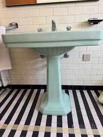 Sanitari vintage verde, lavabo, bidet wc rubinetti