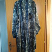 vestaglia uomo blu grigio  stile kimono 