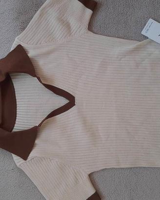 Top in malgia a coste Dazy beige
