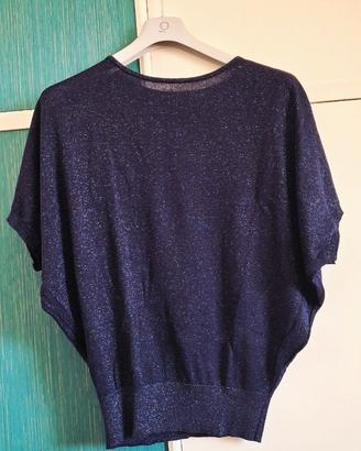 Maglia viscosa, maniche a pipistrello e filo lurex