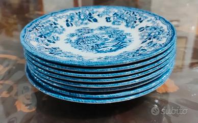Set 8 piatti torta inglesi Churchill "Tonquin Blue