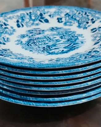 Set 8 piatti torta inglesi Churchill "Tonquin Blue