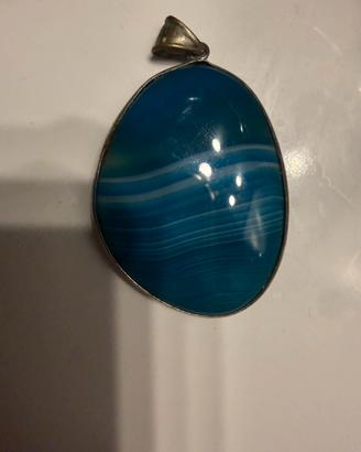 Ciondolo agata blu