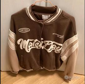 Bomber marrone stile college americano