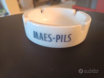 Posacenere vintage Maes Pils-birra belga-logo 1880