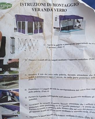Veranda chiusa per Camper Roulotte o altro