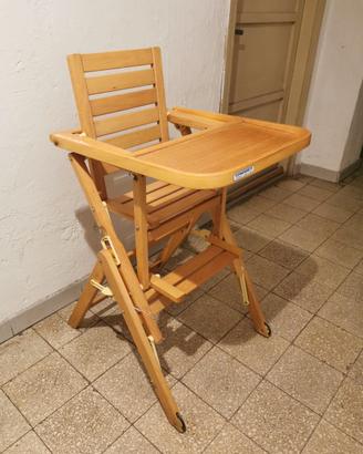 Seggiolone in Legno Massello - Pieghevole