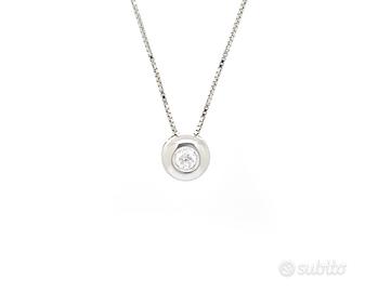 Collana punto luce con diamante 0,10 carati