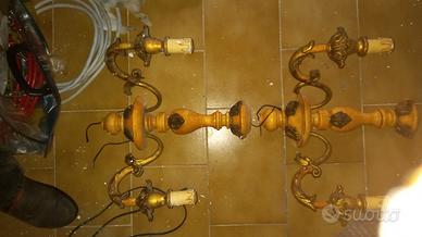 lampadari aplique antichi in legno nuovi
