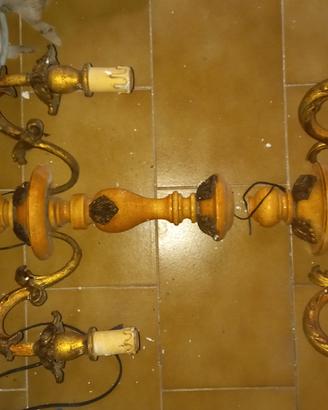 lampadari aplique antichi in legno nuovi