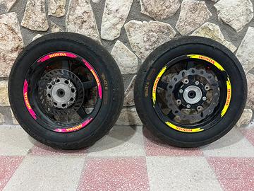 Cerchi completi pitbike mini-gp motard 12"