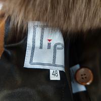 Cappotto lungo in pelle, imbottito 