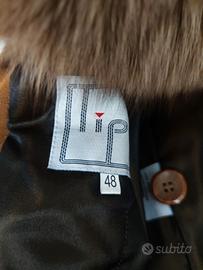 Cappotto lungo in pelle, imbottito 