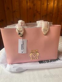 Borsa love Moschino rosa shopping bag