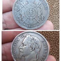 Argento 5 Franchi Napoleone III 1868