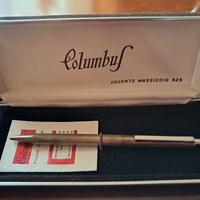 Penna a sfera Columbus vintage in argento 925 