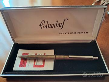 Penna a sfera Columbus vintage in argento 925 