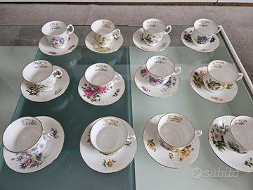 Elizabethan staffordshire tazze e piattini