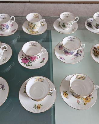 Elizabethan staffordshire tazze e piattini