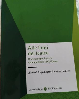 libro storia del teatro e dello spettacolo