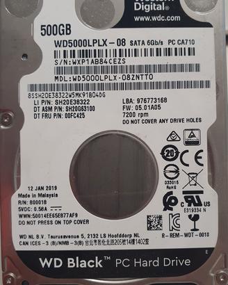 HDD WESTERN DIGITAL WD5000LPLX-08